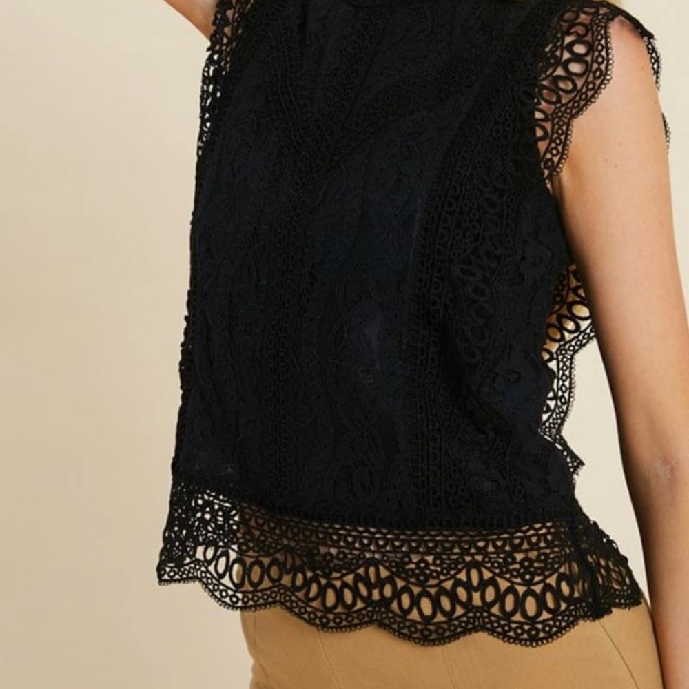 Midnight Black Lace Blouse
